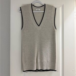 Aritzia Babaton Sherman Vest
 Beige Knit Sweater with Black Trim